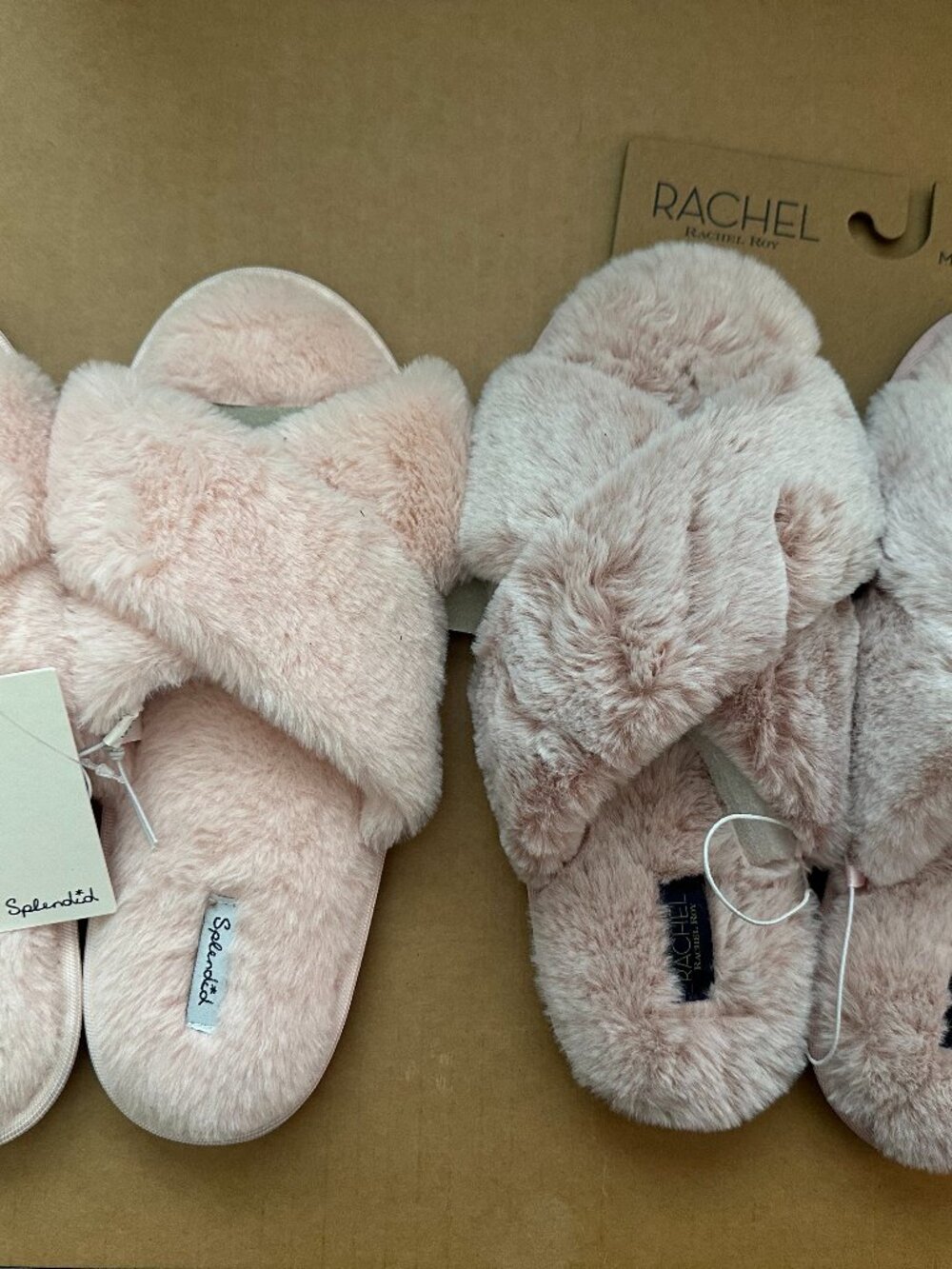 Brand New Women’s Fuzzy Slippers – 2 Pairs – Size 9/10 – Rachel Zoe & Splendid